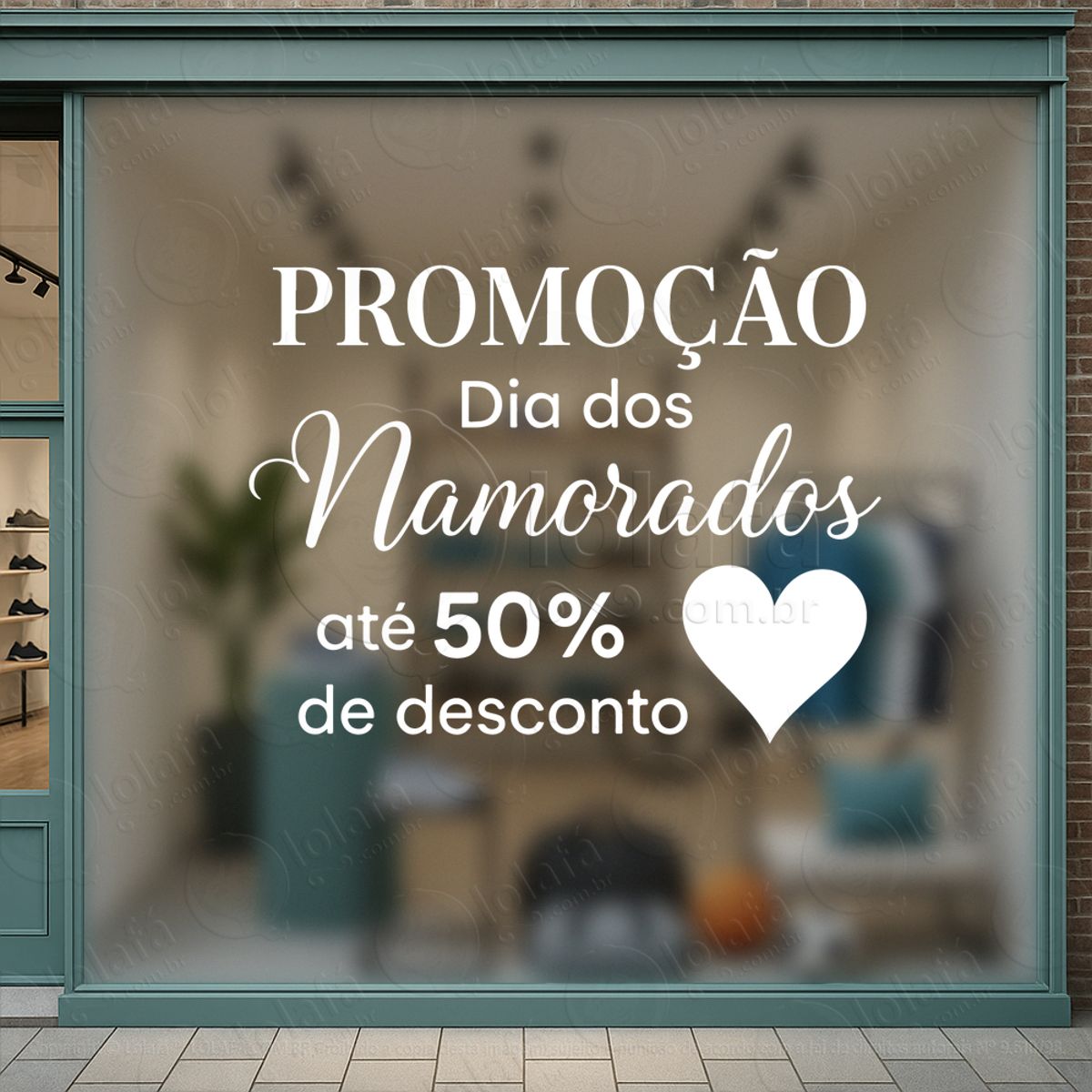 Dia Dos Namorados Decoração Loja Adesivos Para Vitrine Dia Dos Namorados Mod:741