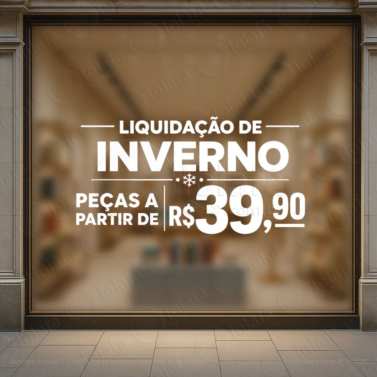 Liquidação de Inverno Adesivos Para Vitrine Outono Inverno Mod:1062