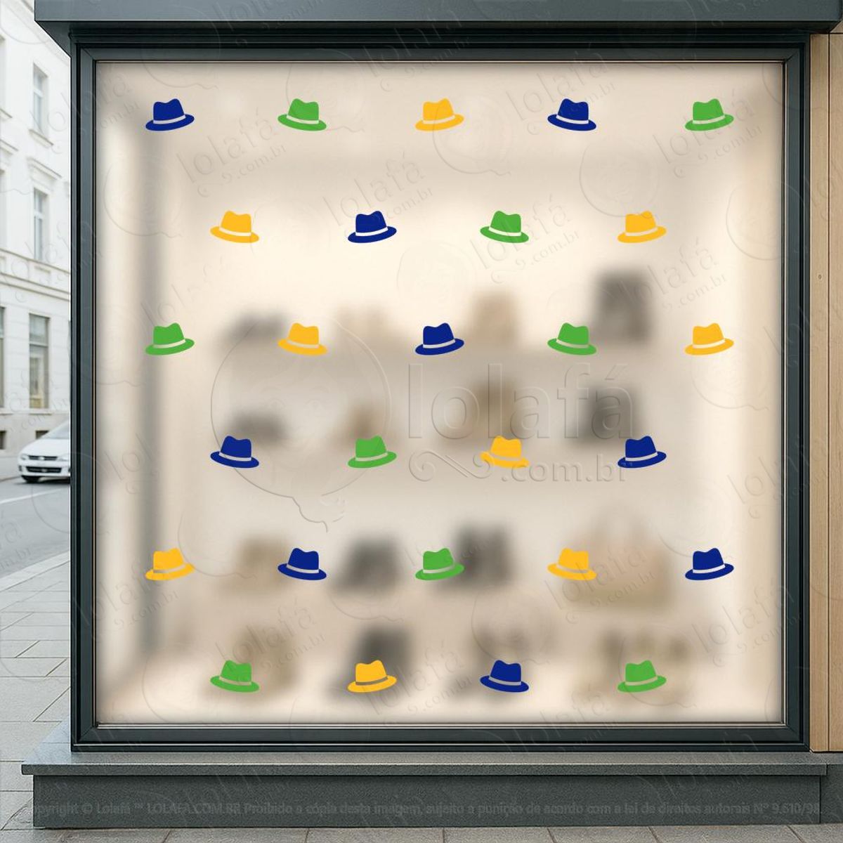 Cartela de Chapéus Adesivos Para Vitrine Festa Junina Mod:14