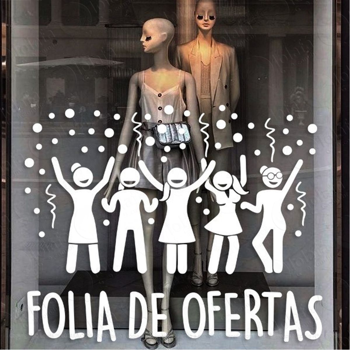 Adesivo Decorativo Vitrine Carnaval Folia De Ofertas Bonecos Mod:2141