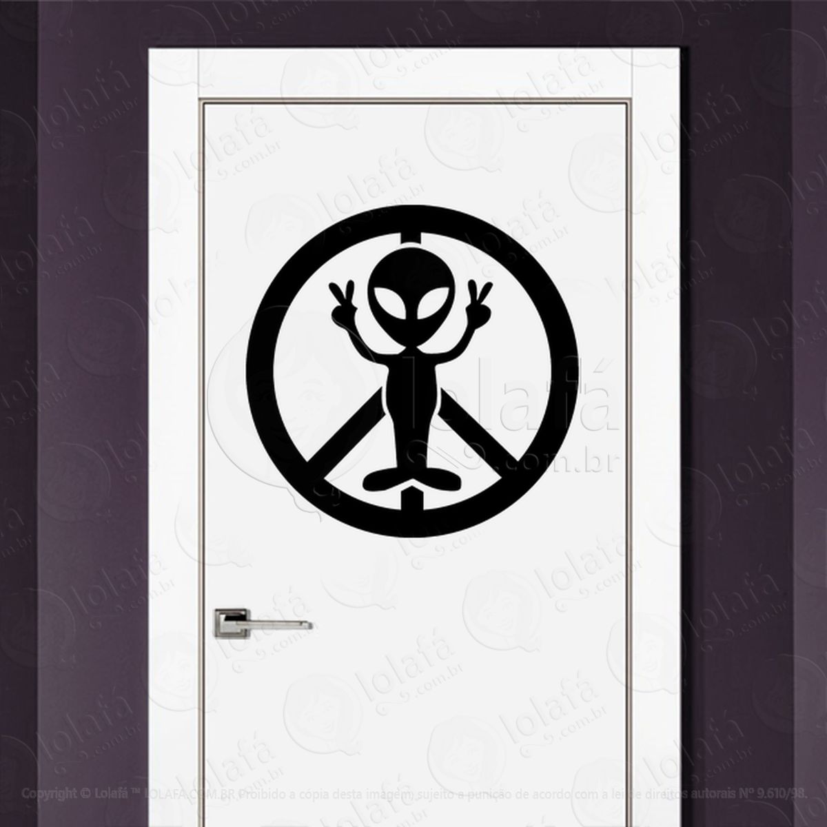 Alien Good Vibes Adesivo Alienígena de Parede para Quarto, Porta e Vidro Mod:1