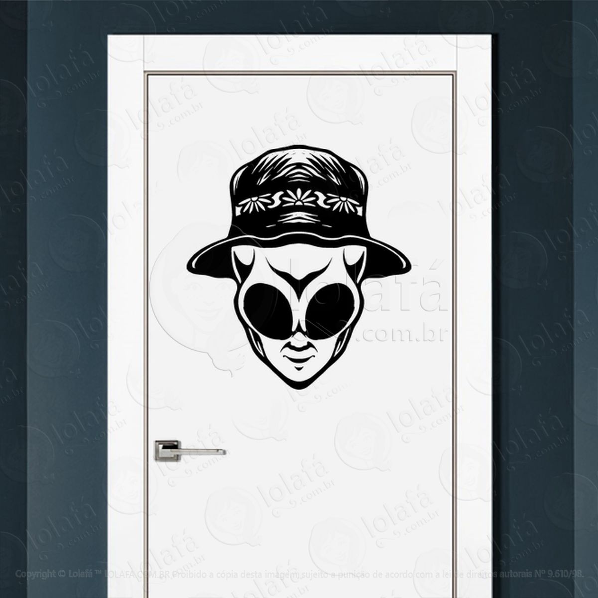 Alien Praiano Adesivo Alienígena de Parede para Quarto, Porta e Vidro Mod:5