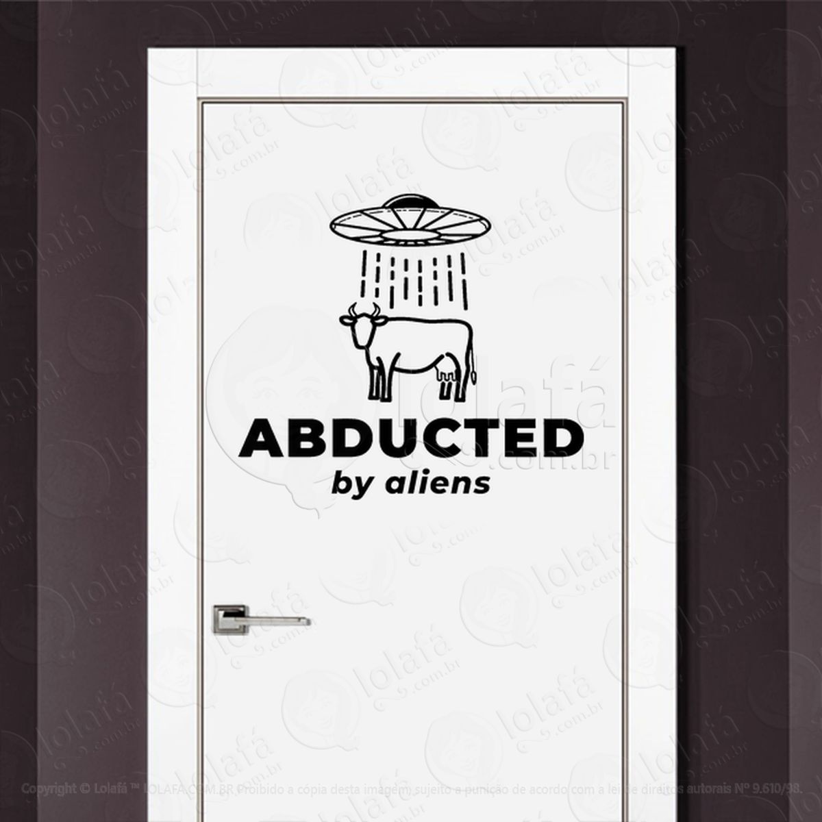 Abduzido por Aliens Adesivo Alienígena de Parede para Quarto, Porta e Vidro Mod:8