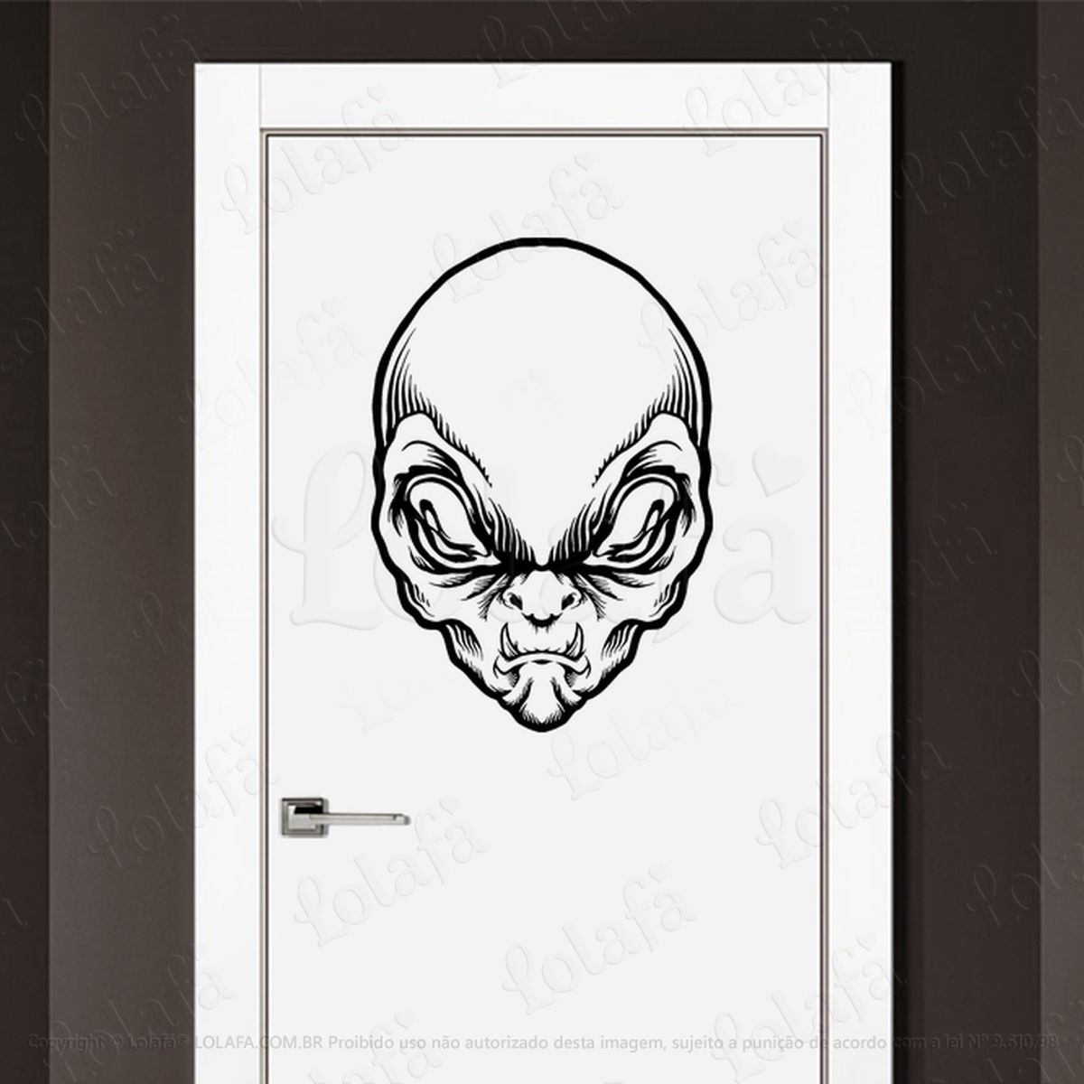 Alien Extraplanetário Adesivo Alienígena de Parede para Quarto, Porta e Vidro Mod:13
