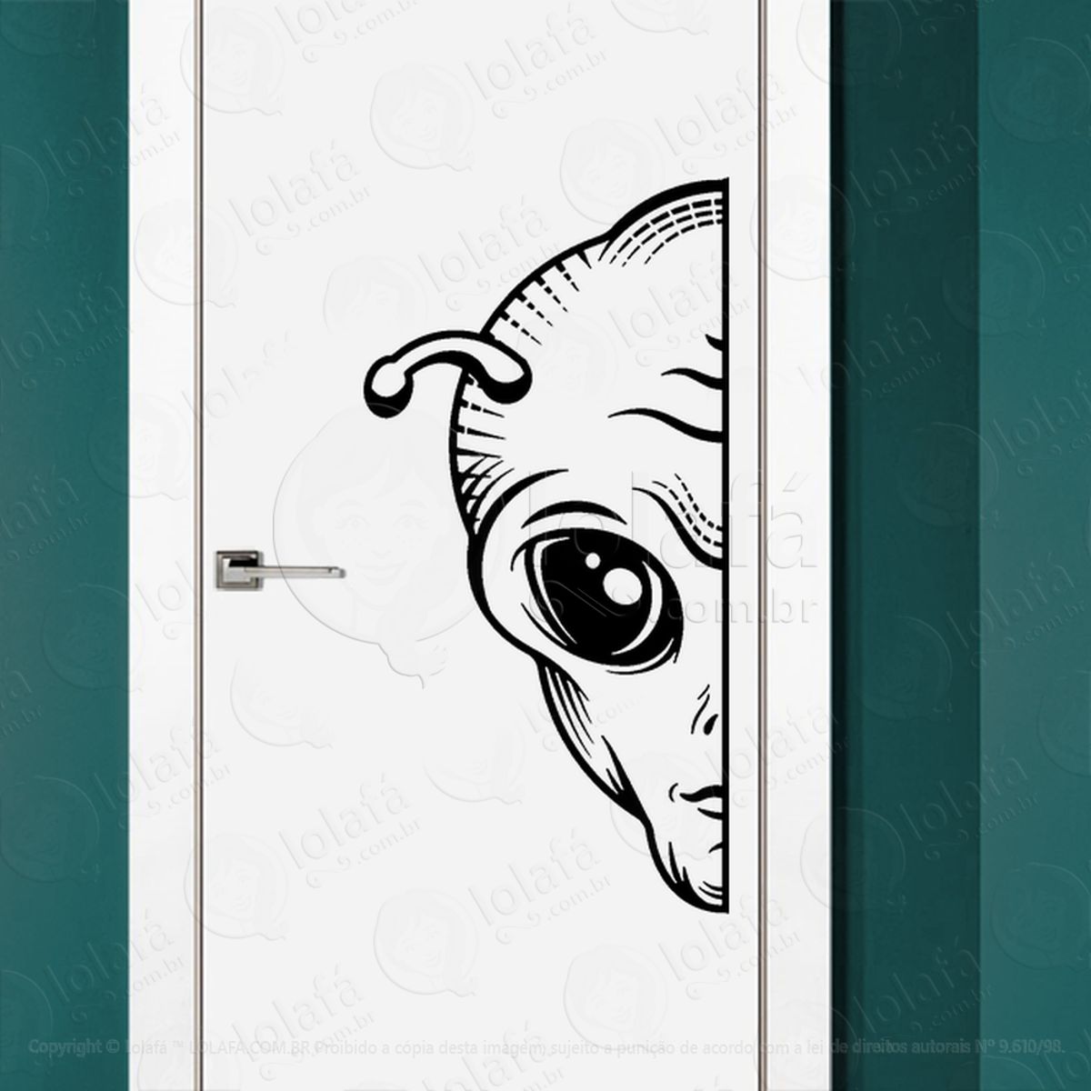 Alien Interestelar Adesivo Alienígena de Parede para Quarto, Porta e Vidro Mod:20