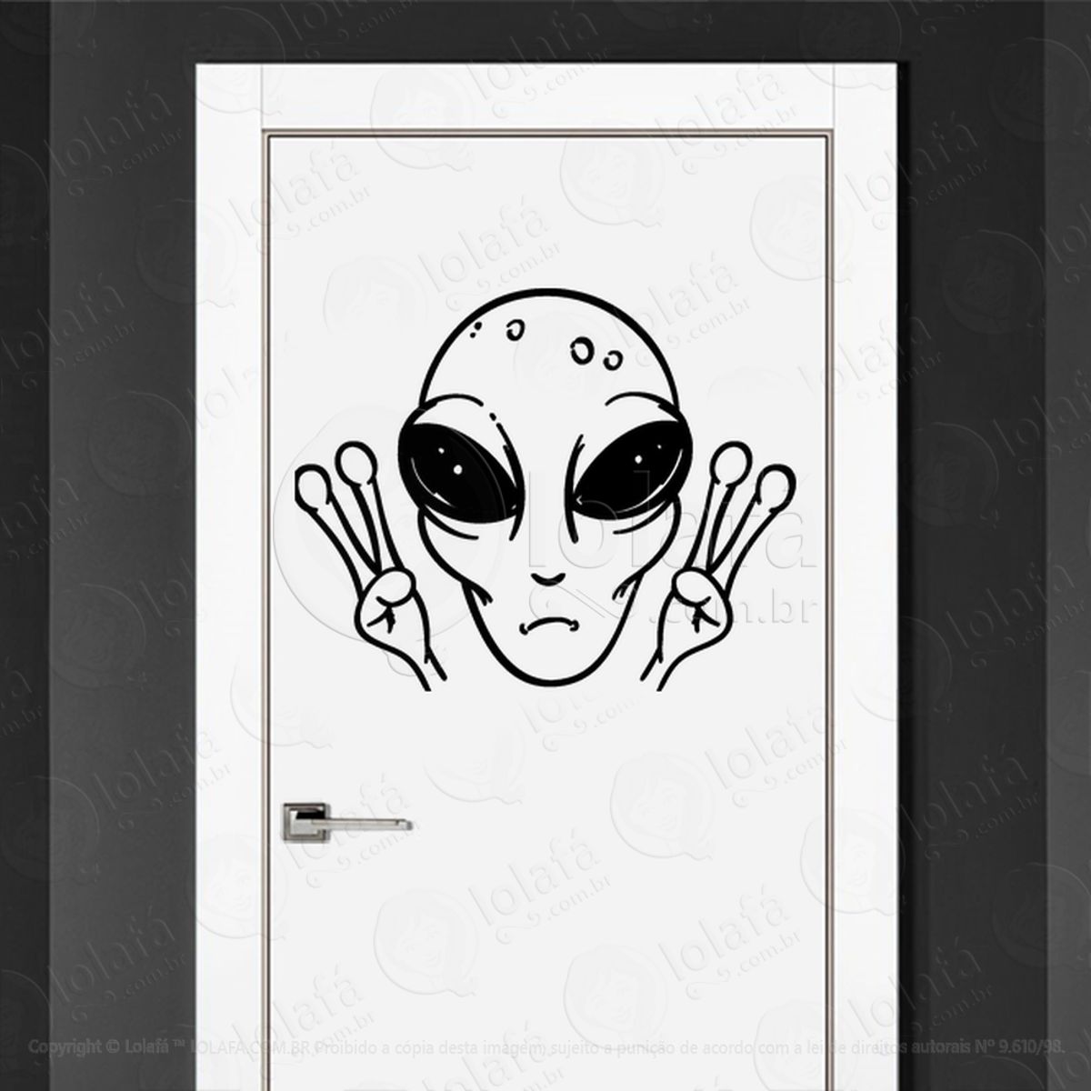Alien Sideral Adesivo Alienígena de Parede para Quarto, Porta e Vidro Mod:24