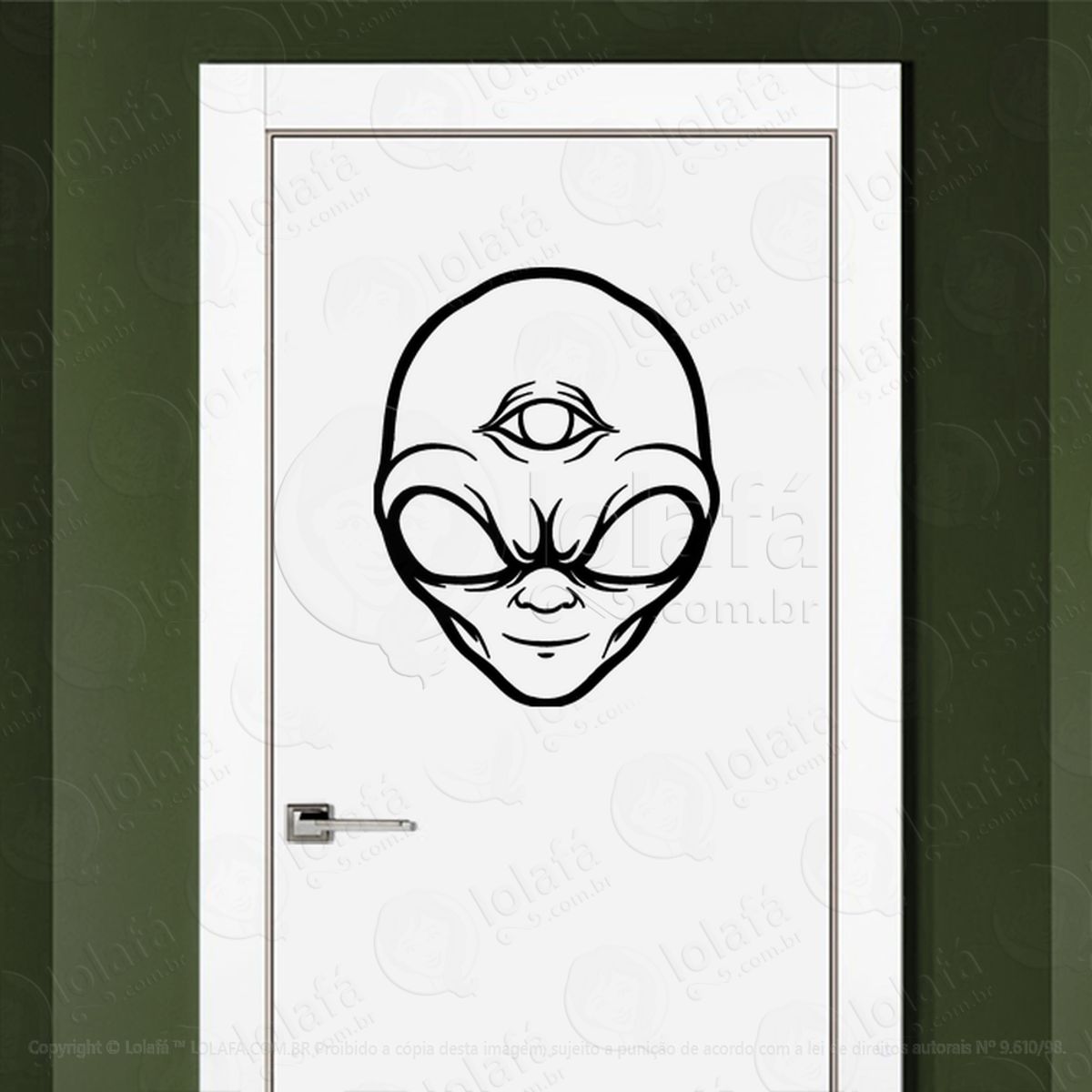 Alien de Outro Mundo Adesivo Alienígena de Parede para Quarto, Porta e Vidro Mod:30