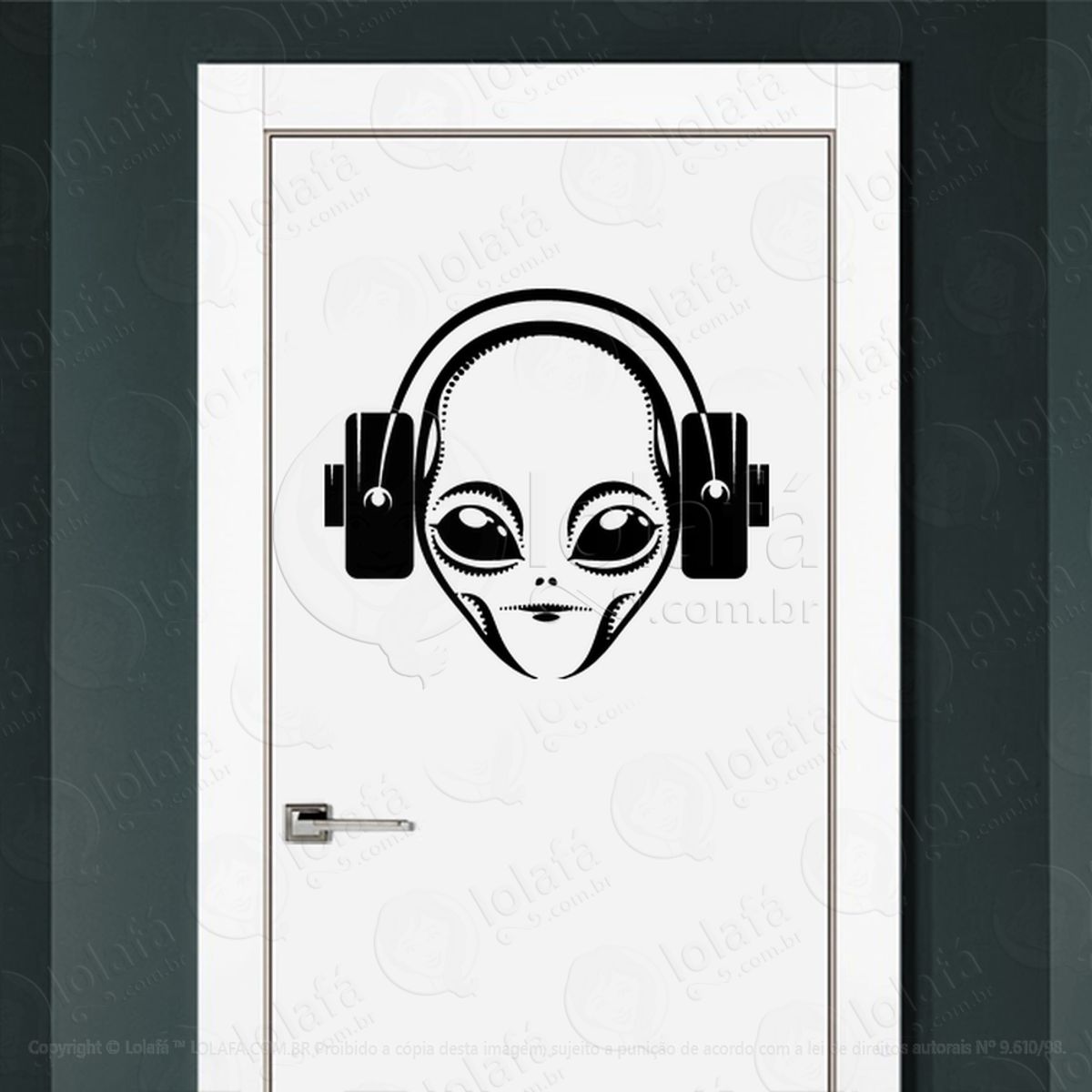 Alienígena da Música Adesivo Alienígena de Parede para Quarto, Porta e Vidro Mod:51