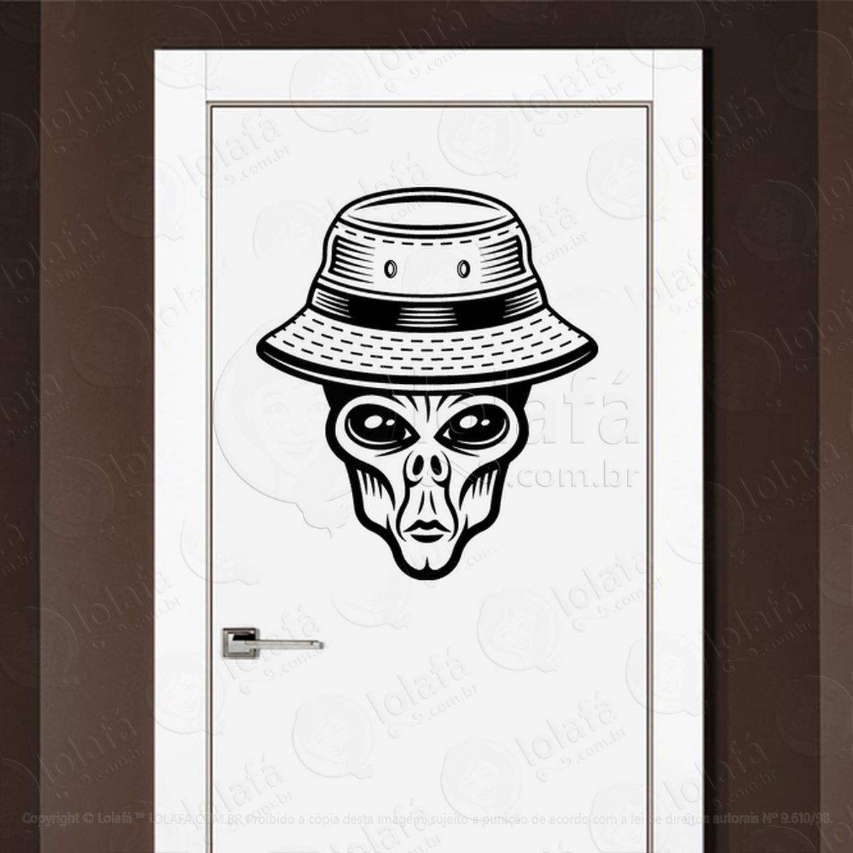 Alienígena Estrangeiro Adesivo Alienígena de Parede para Quarto, Porta e Vidro Mod:93
