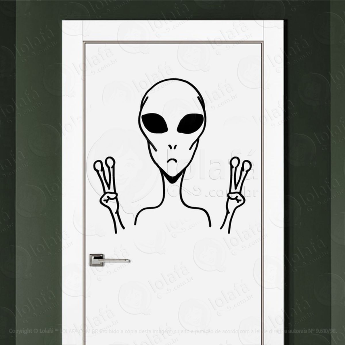 Alienígena Cósmico Adesivo Alienígena de Parede para Quarto, Porta e Vidro Mod:105
