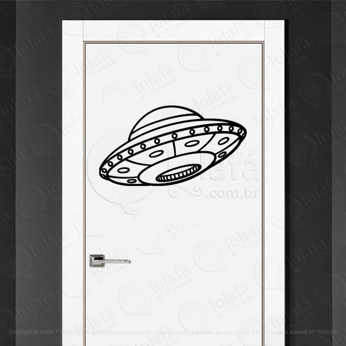 OVNI Espacial Adesivo Alienígena de Parede para Quarto, Porta e Vidro Mod:109