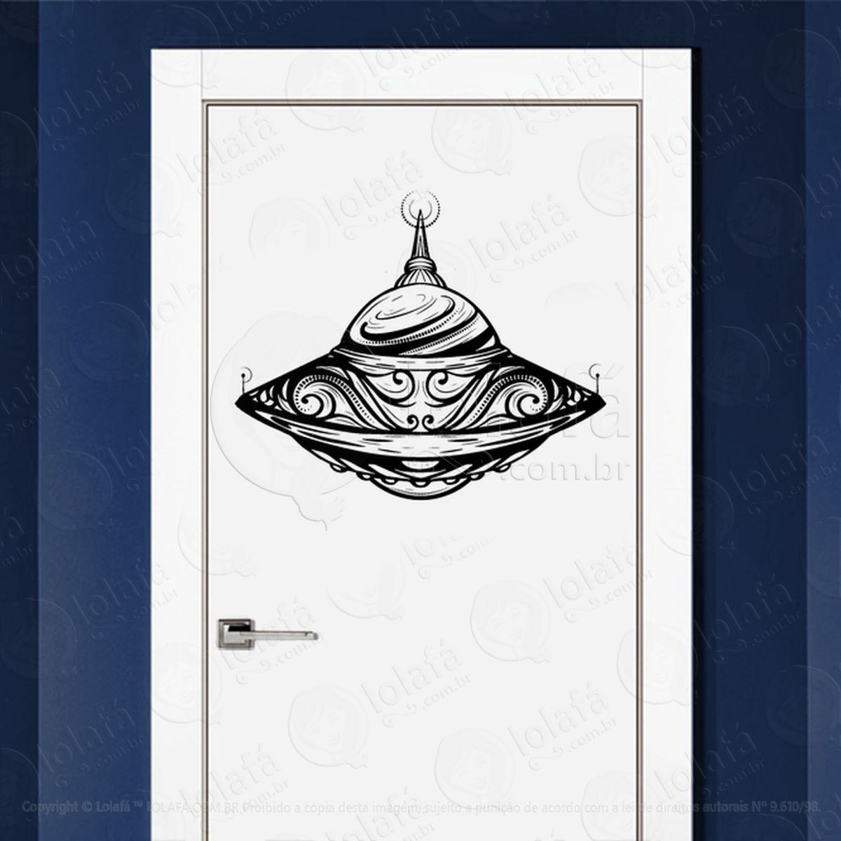 OVNI Marciano Adesivo Alienígena de Parede para Quarto, Porta e Vidro Mod:112