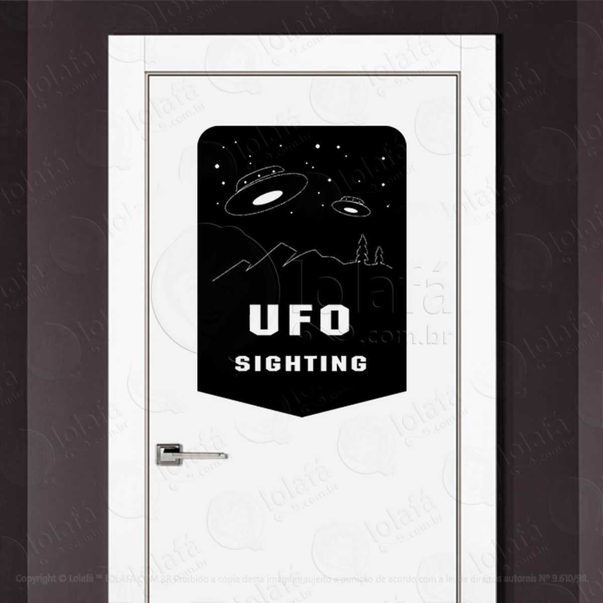 Avistamento UFO OVNIs Adesivo Alienígena de Parede para Quarto, Porta e Vidro Mod:114