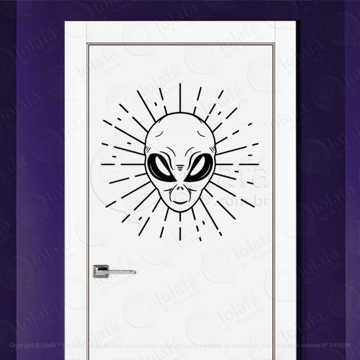 Espécime Interestelar Adesivo Alienígena de Parede para Quarto, Porta e Vidro Mod:121