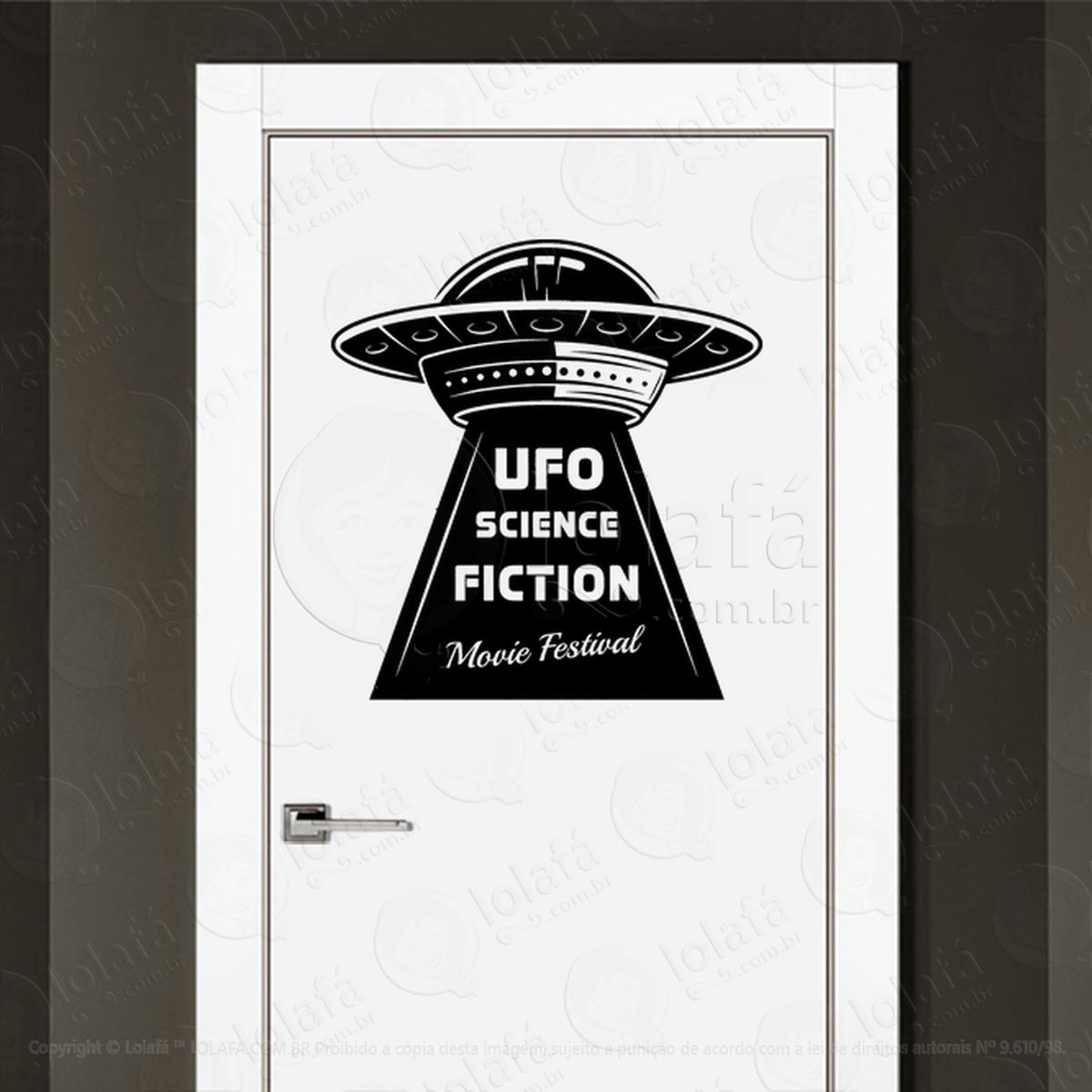 Festival de Cinema de Ficção Científica UFO Adesivo Alienígena de Parede para Quarto, Porta e Vidro Mod:122