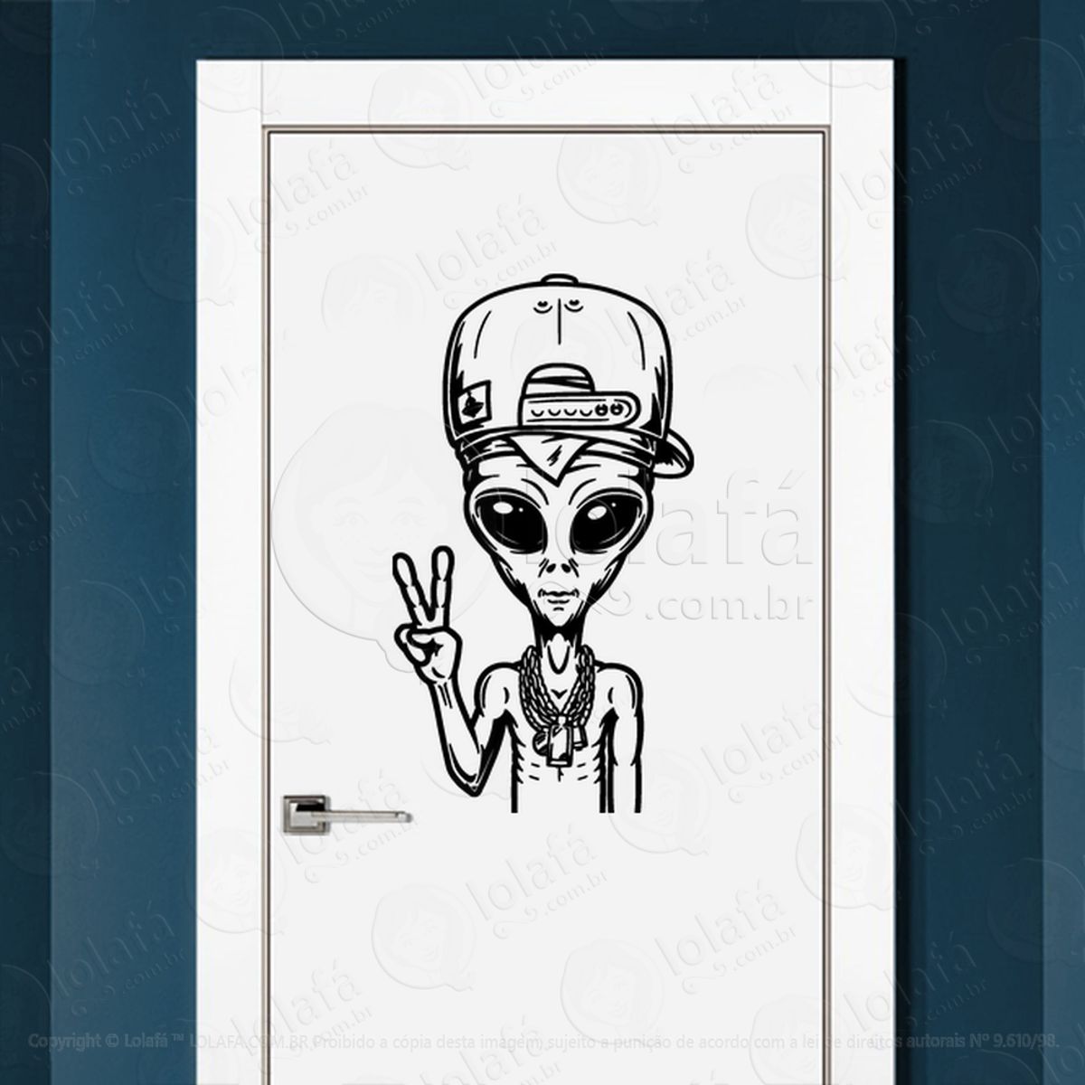 Alien Exoplanetário Adesivo Alienígena de Parede para Quarto, Porta e Vidro Mod:125