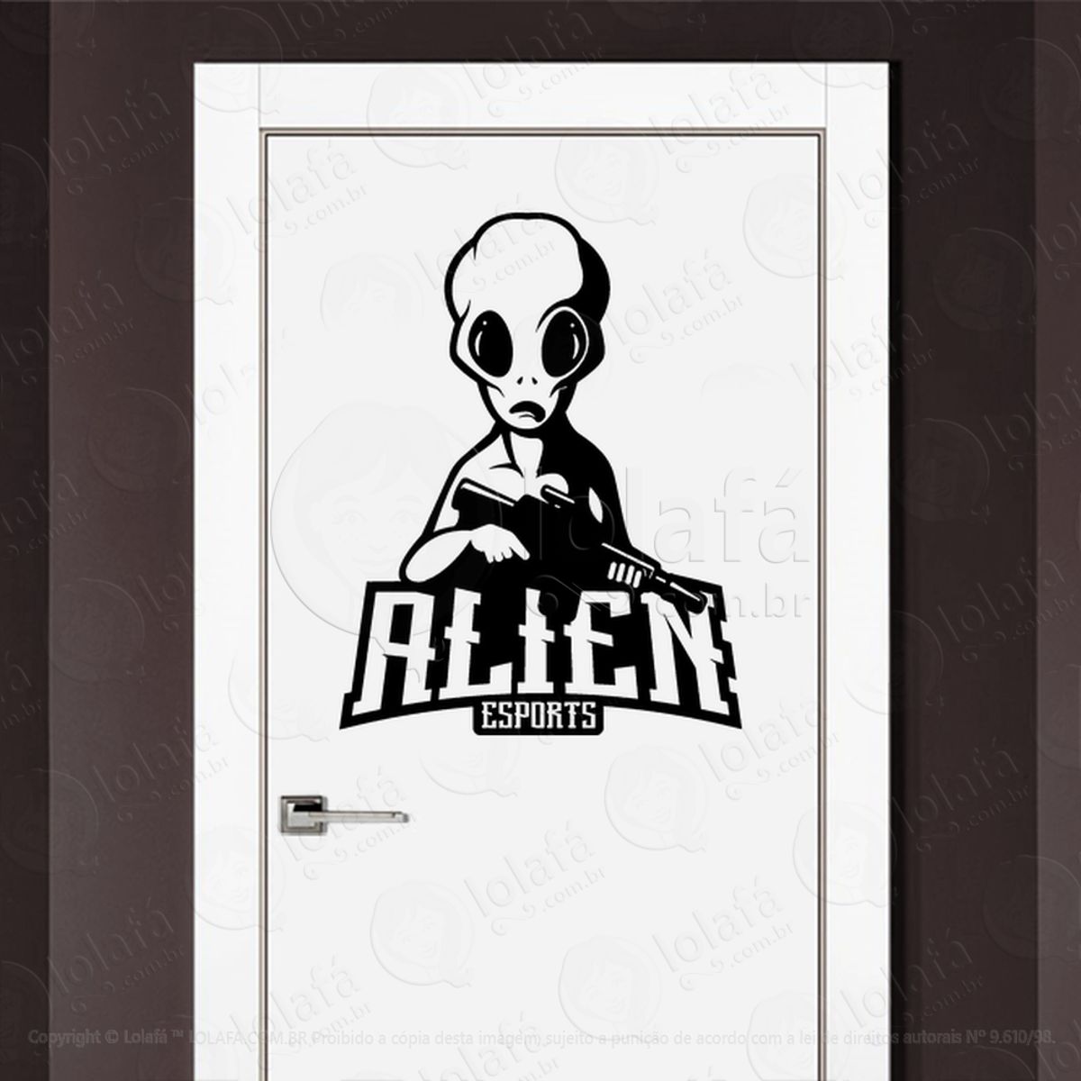 Alien Esports Adesivo Alienígena de Parede para Quarto, Porta e Vidro Mod:132