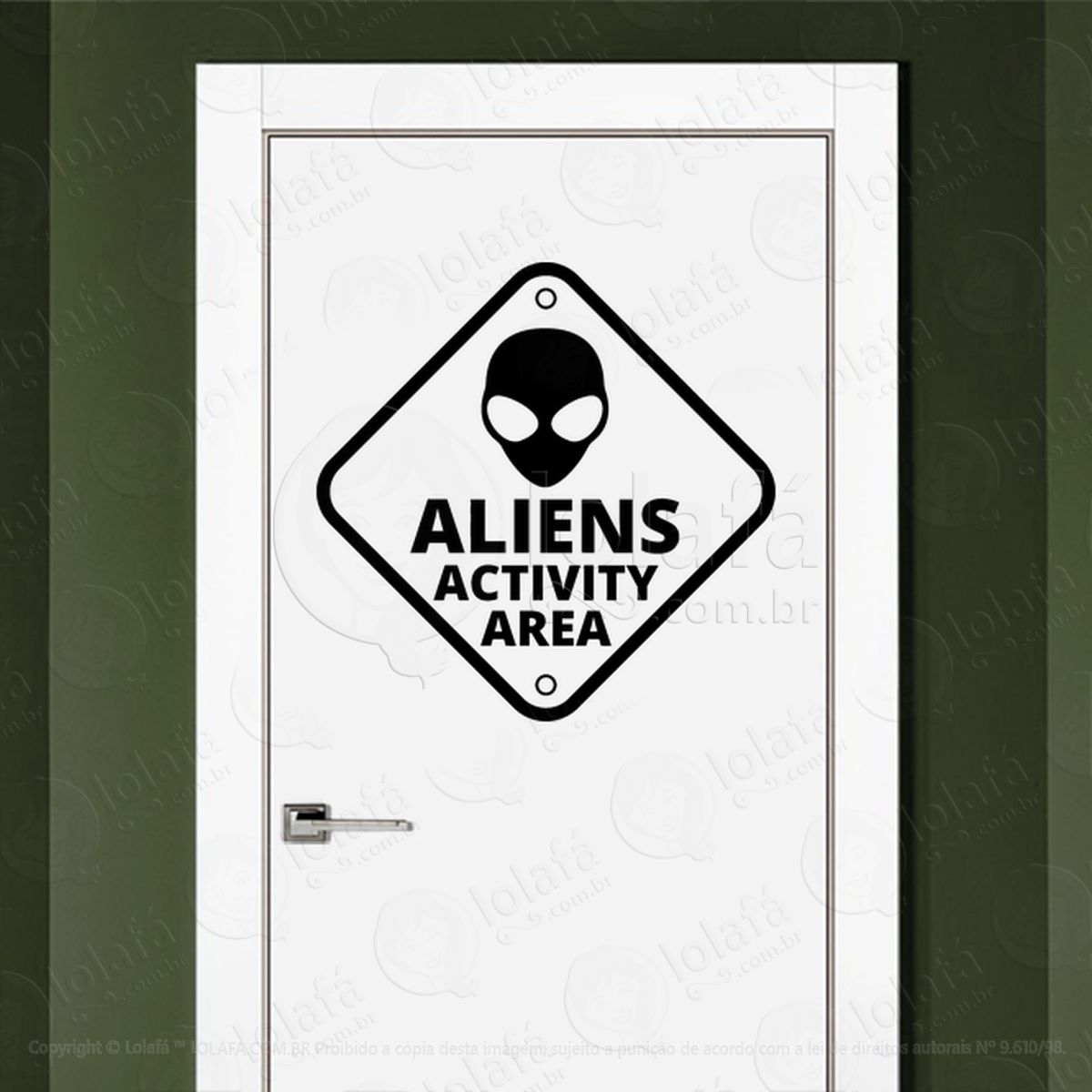Área de Atividade Alienígena Adesivo Alienígena de Parede para Quarto, Porta e Vidro Mod:136