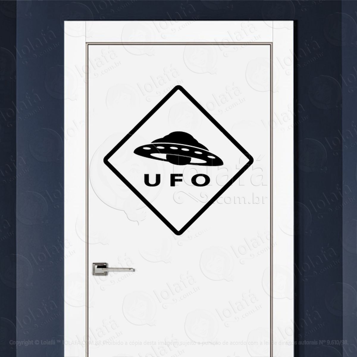 Atenção UFO OVNIs Adesivo Alienígena de Parede para Quarto, Porta e Vidro Mod:140