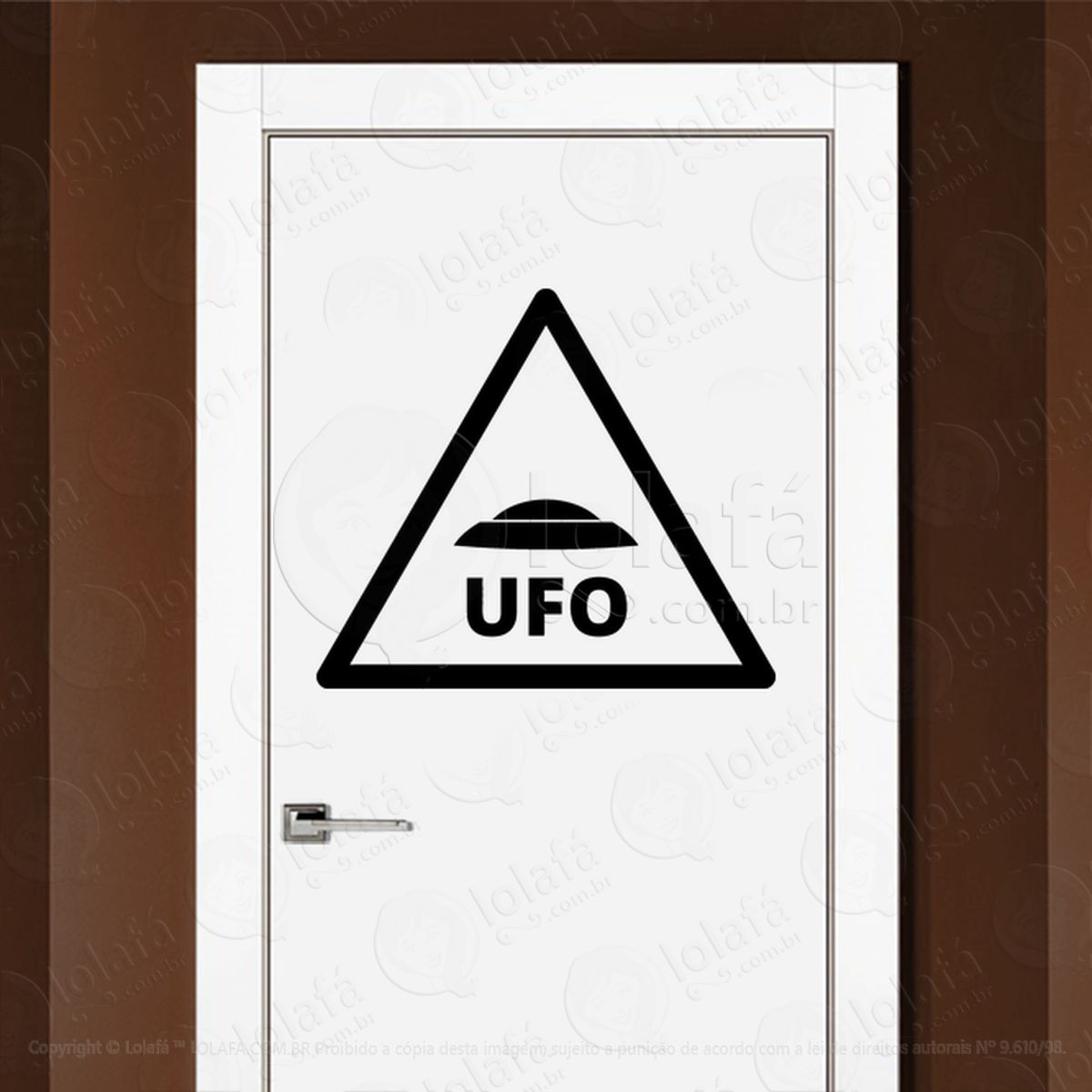 Atenção UFO OVNIs Adesivo Alienígena de Parede para Quarto, Porta e Vidro Mod:149