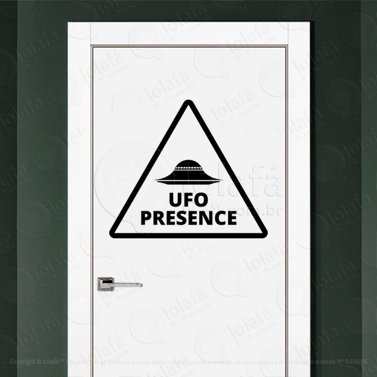Presença de UFO OVNIs Adesivo Alienígena de Parede para Quarto, Porta e Vidro Mod:154
