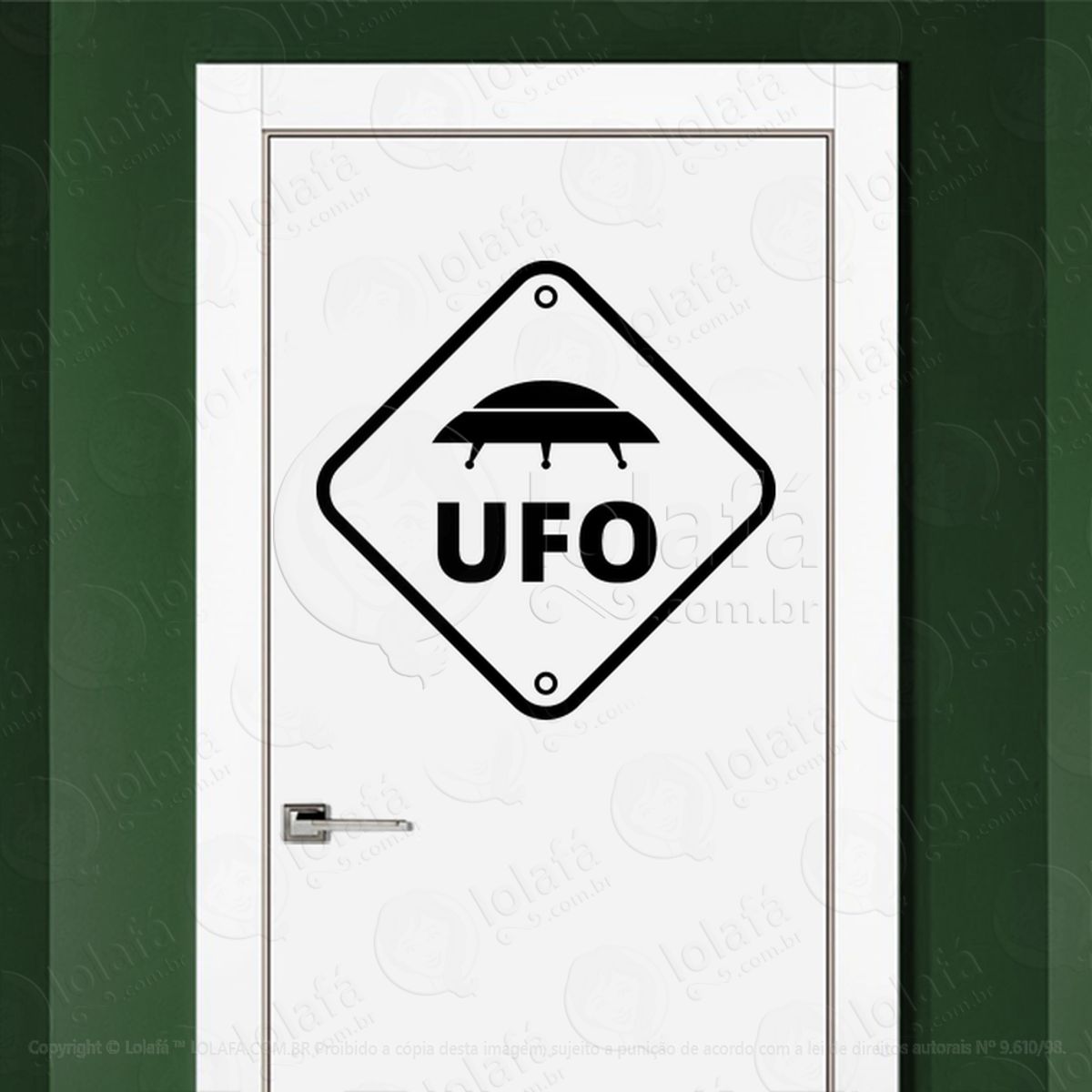 Atenção UFO OVNIs Adesivo Alienígena de Parede para Quarto, Porta e Vidro Mod:156