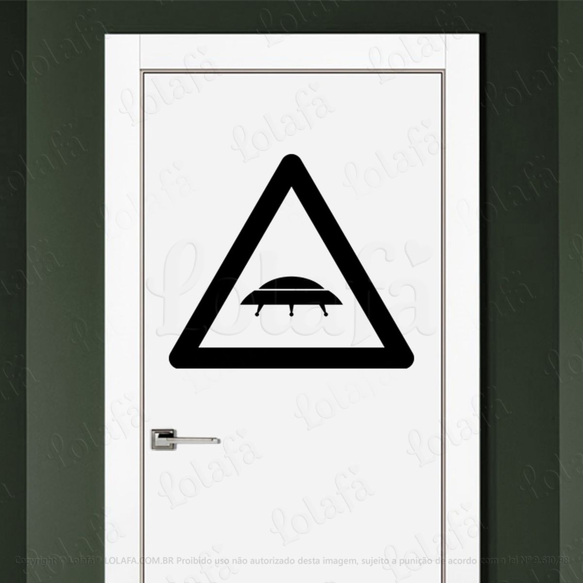 Atenção UFO OVNIs Adesivo Alienígena de Parede para Quarto, Porta e Vidro Mod:158