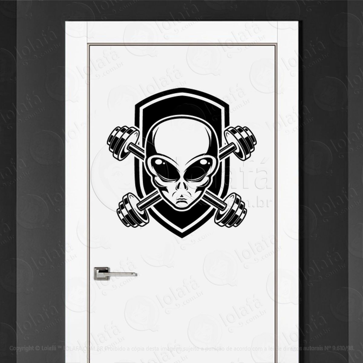 Academia Alienígena Adesivo Alienígena de Parede para Quarto, Porta e Vidro Mod:162