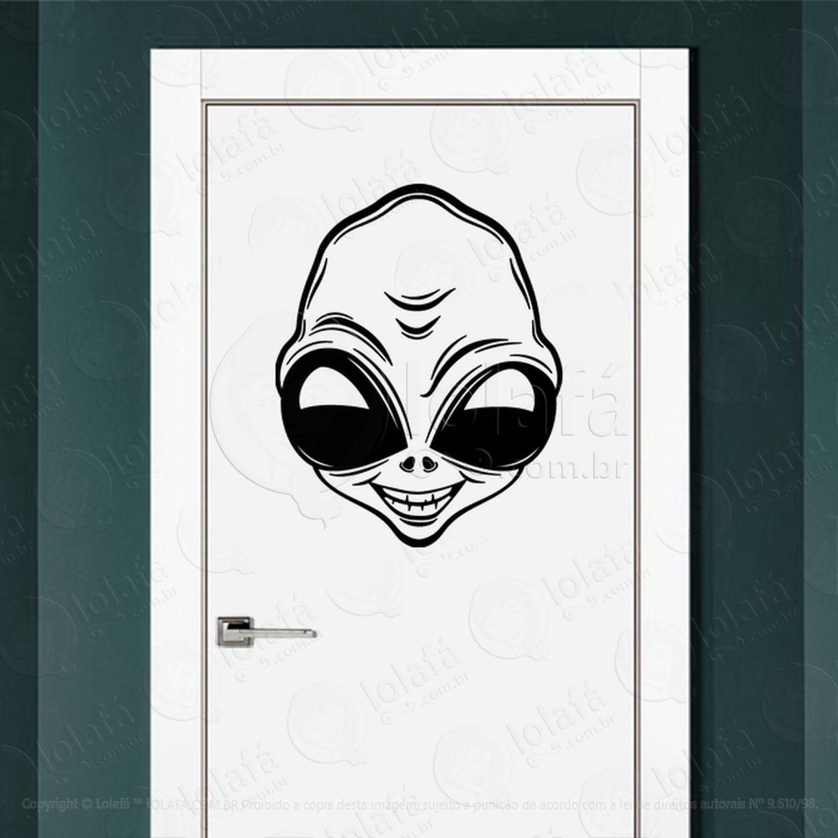 E.T. Cósmico Adesivo Alienígena de Parede para Quarto, Porta e Vidro Mod:166