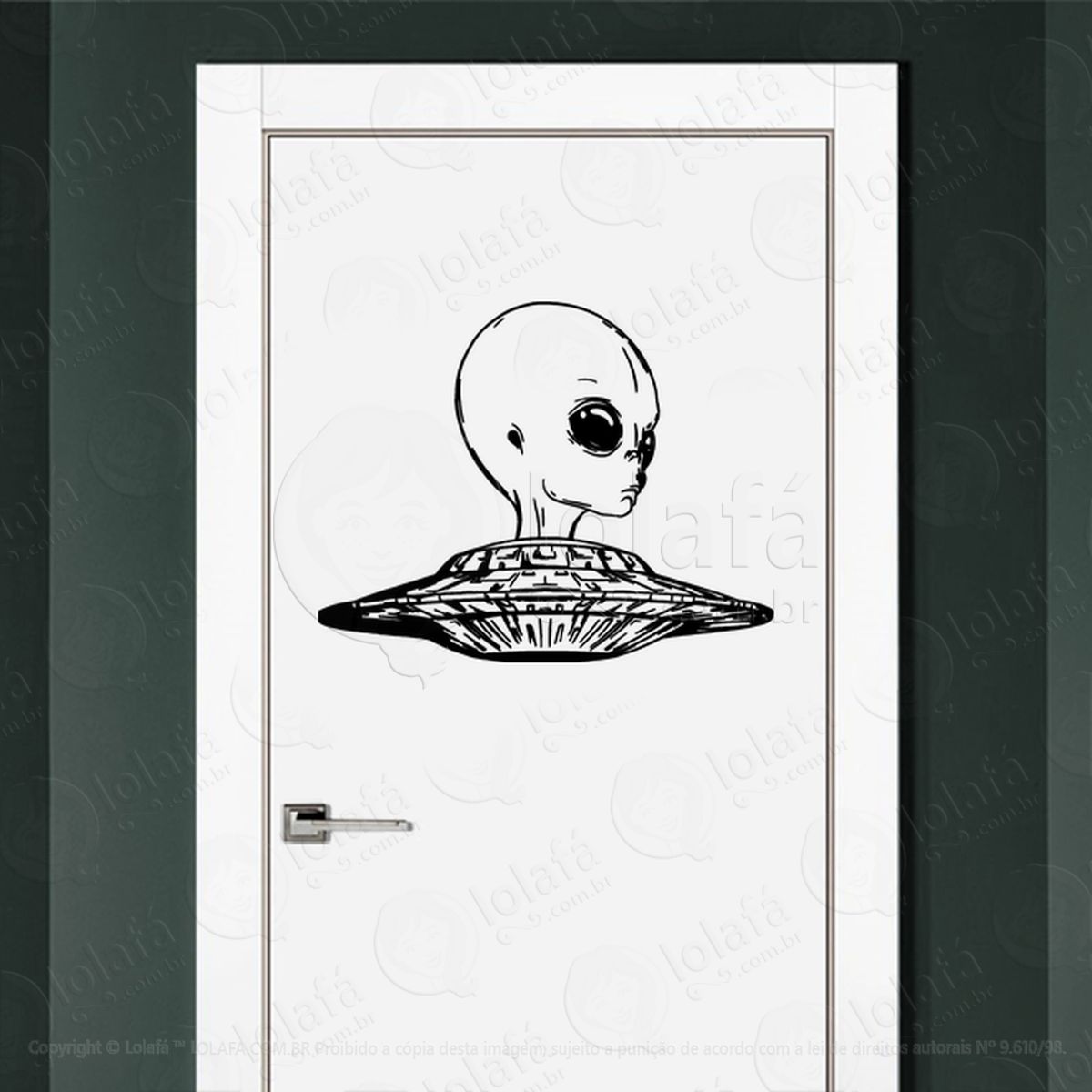 Viajante Interestelar Adesivo Alienígena de Parede para Quarto, Porta e Vidro Mod:168