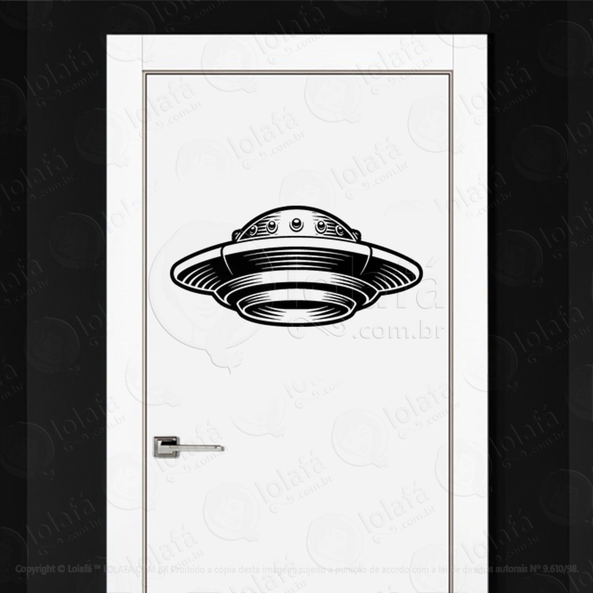 OVNI Espacial Adesivo Alienígena de Parede para Quarto, Porta e Vidro Mod:169