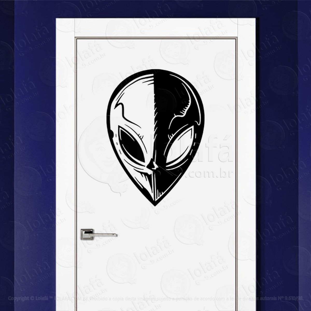 Alienígena Enigmático Adesivo Alienígena de Parede para Quarto, Porta e Vidro Mod:176