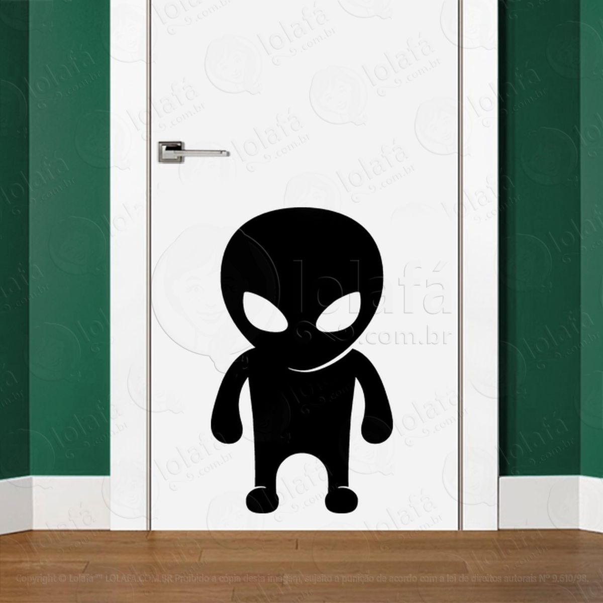 Habitante Estelar Adesivo Alienígena de Parede para Quarto, Porta e Vidro Mod:184
