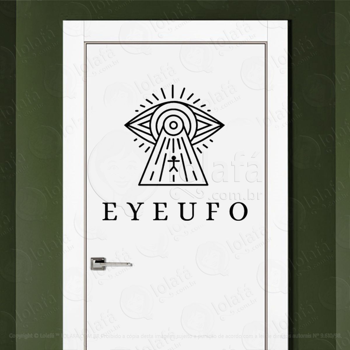 Olhos UFO OVNI Adesivo Alienígena de Parede para Quarto, Porta e Vidro Mod:189