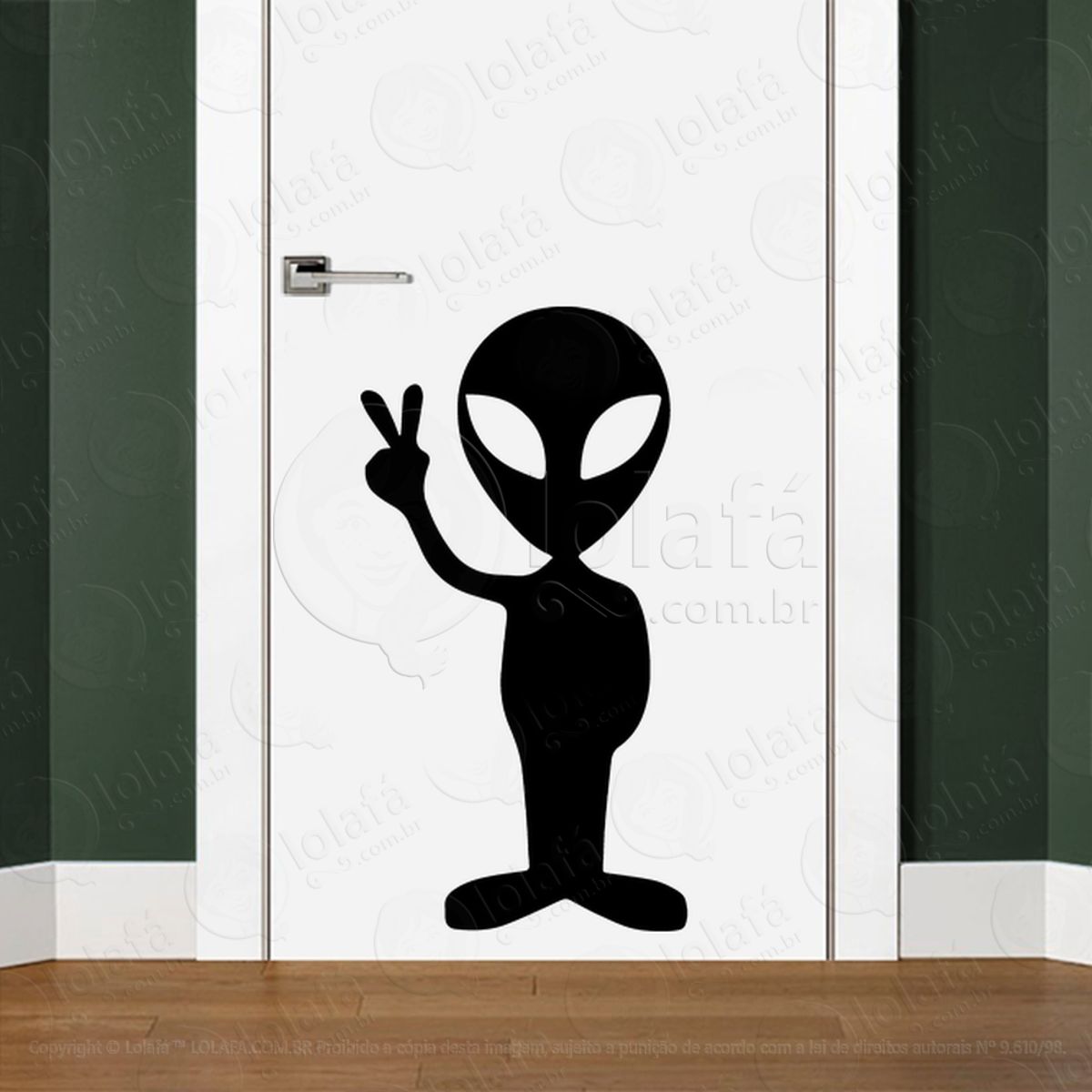 Alien da Positividade Adesivo Alienígena de Parede para Quarto, Porta e Vidro Mod:192