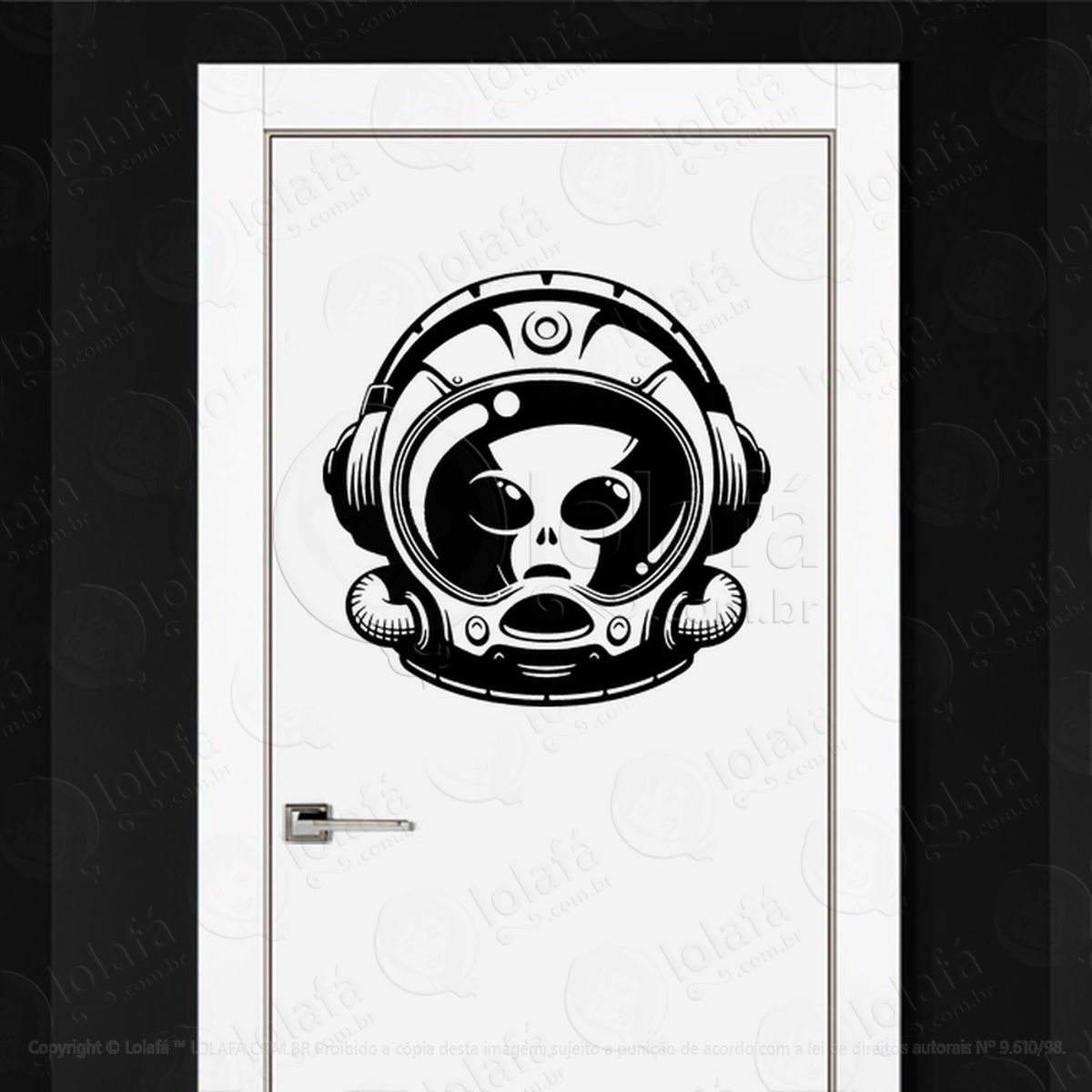 Alien Espacial Adesivo Alienígena de Parede para Quarto, Porta e Vidro Mod:206