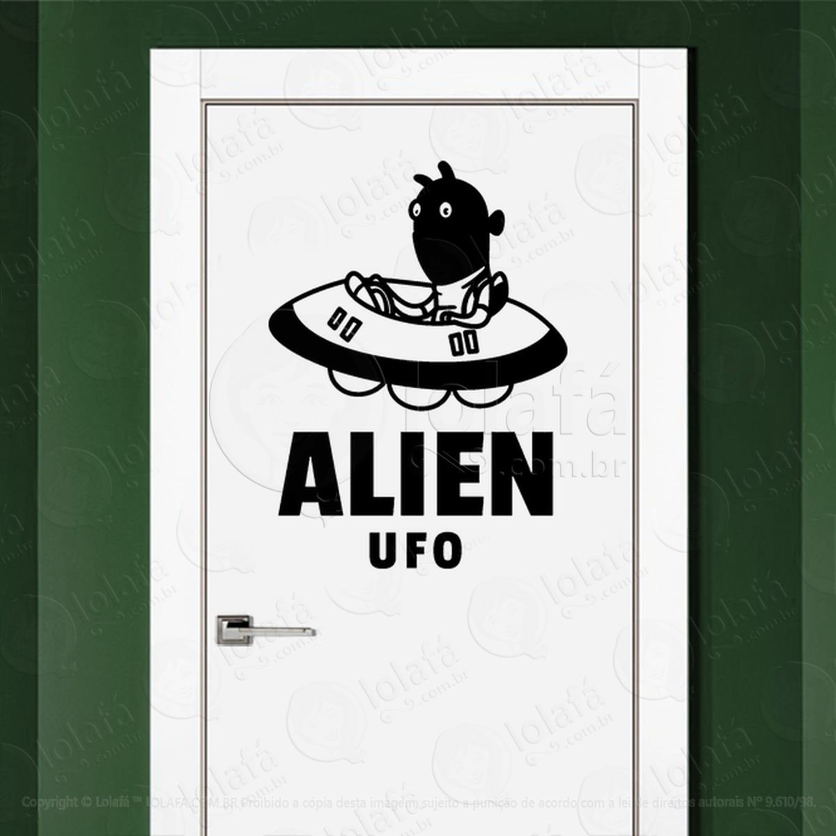 Alien UFO OVNI Adesivo Alienígena de Parede para Quarto, Porta e Vidro Mod:209