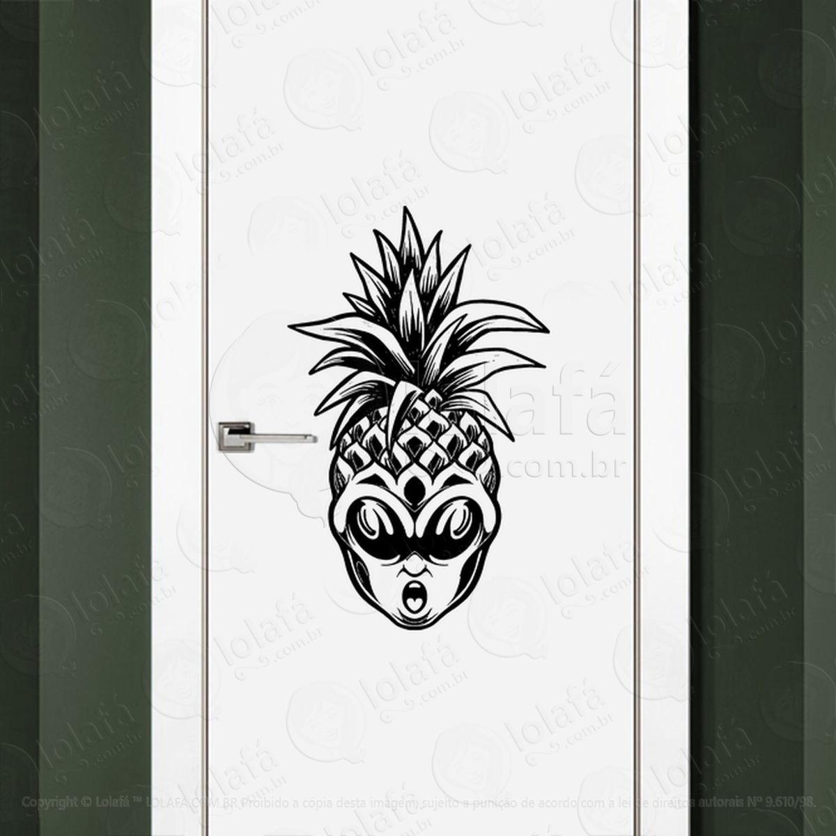 Alien Abacaxi Adesivo Alienígena de Parede para Quarto, Porta e Vidro Mod:211