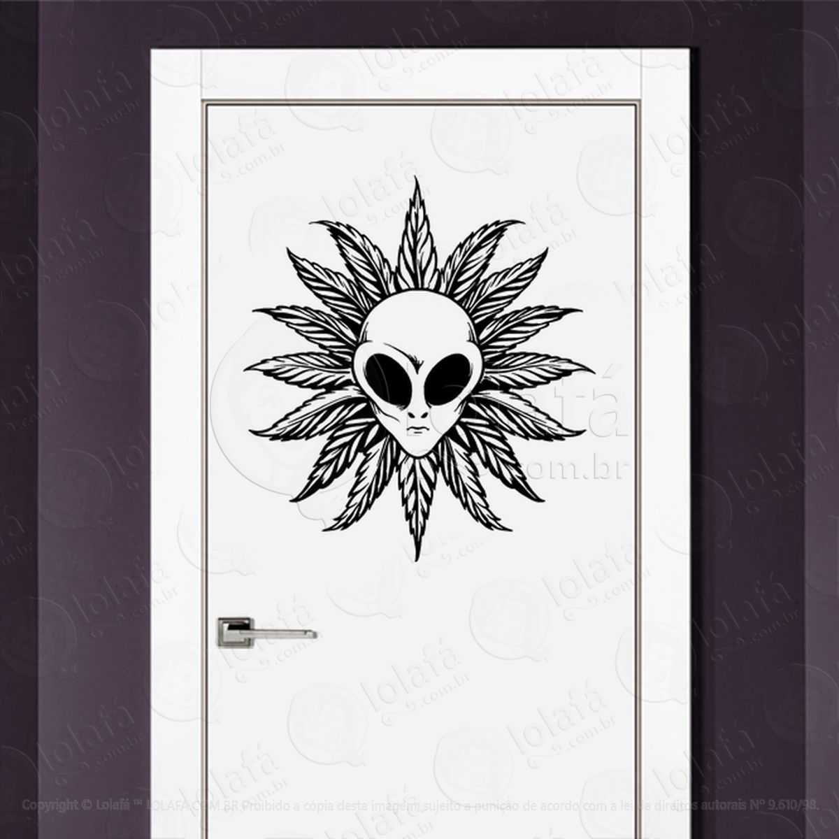 Alien Psíquico Adesivo Alienígena de Parede para Quarto, Porta e Vidro Mod:213