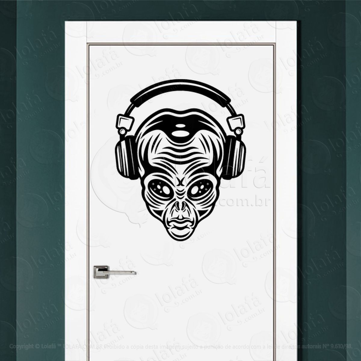 Alien Music Adesivo Alienígena de Parede para Quarto, Porta e Vidro Mod:219