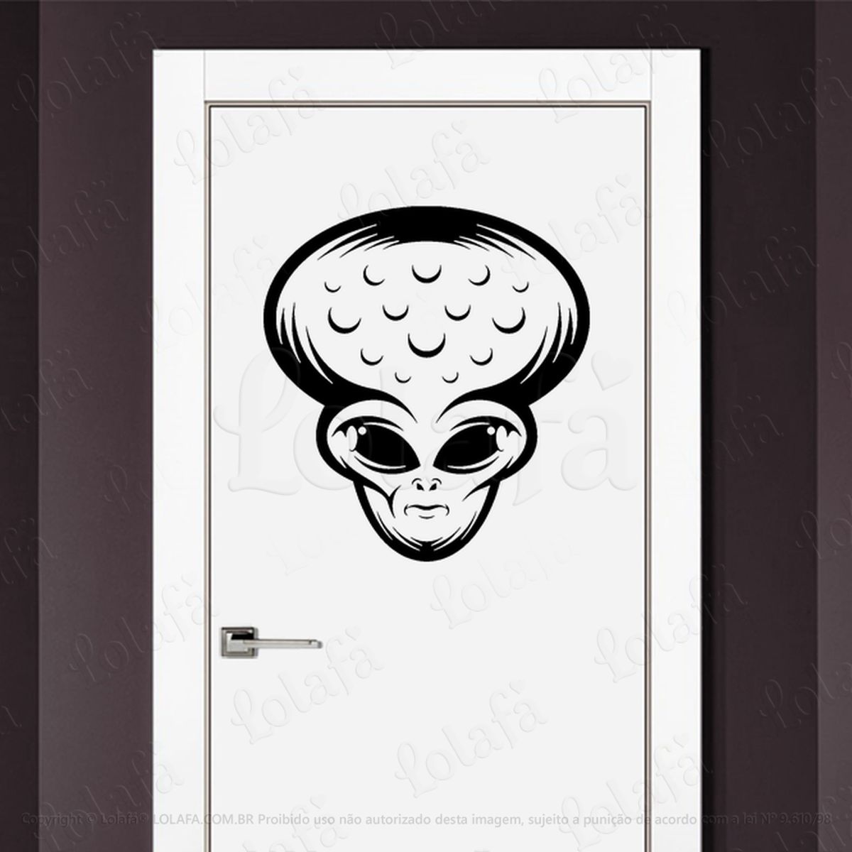 Alien Lunar Adesivo Alienígena de Parede para Quarto, Porta e Vidro Mod:220