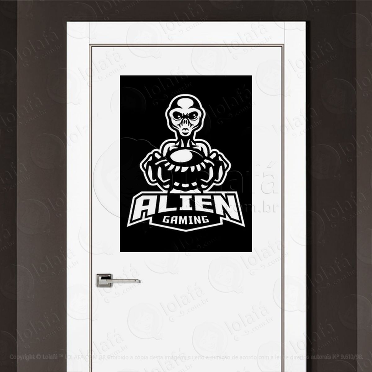 Jogo Alienígena Adesivo Alienígena de Parede para Quarto, Porta e Vidro Mod:225