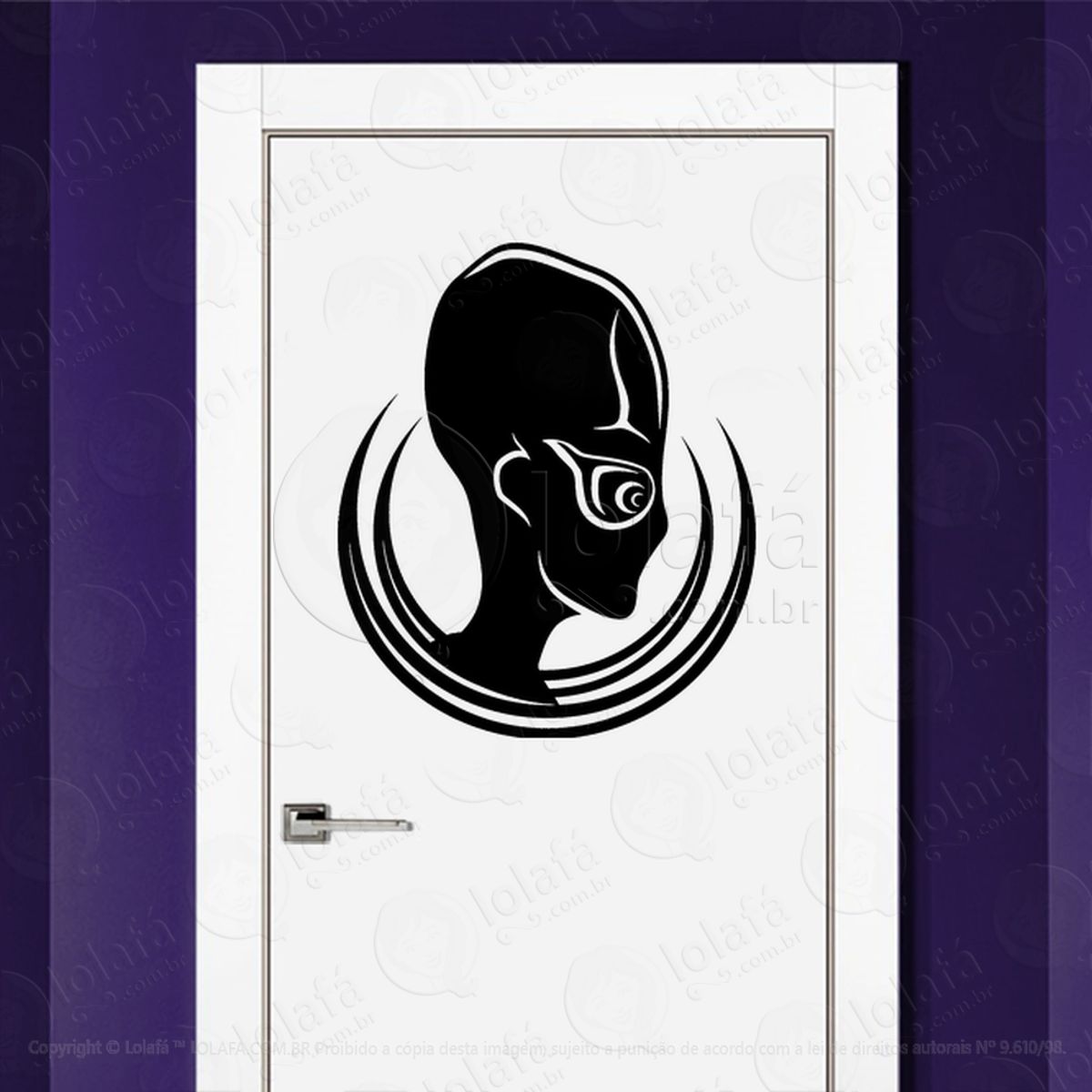 Alien Intergaláctico Adesivo Alienígena de Parede para Quarto, Porta e Vidro Mod:227