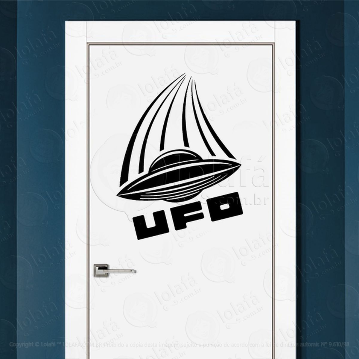 UFO OVNI Adesivo Alienígena de Parede para Quarto, Porta e Vidro Mod:231
