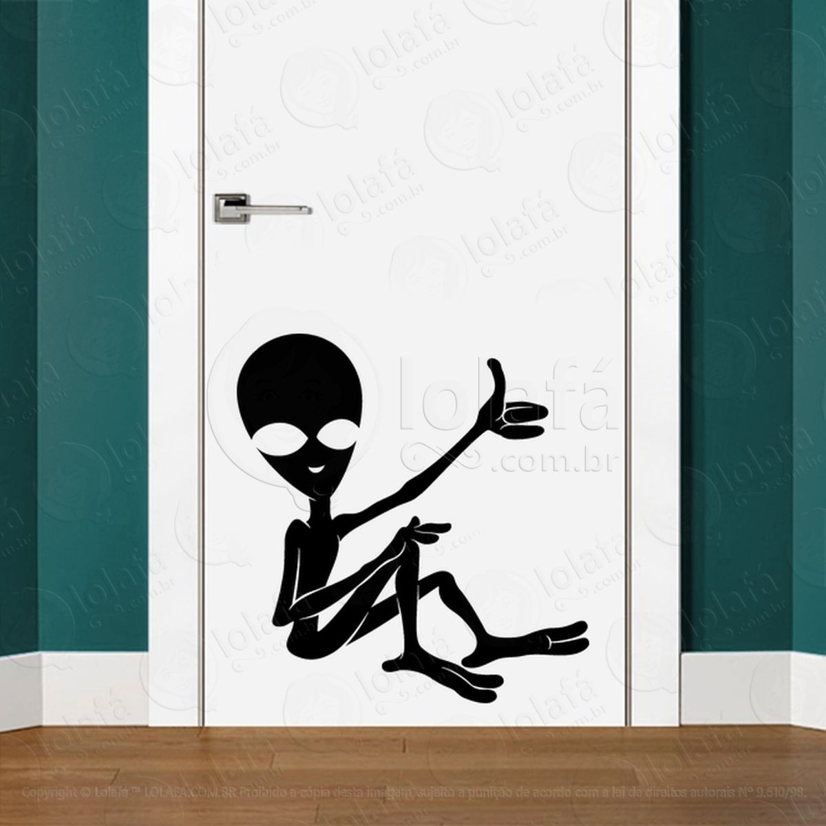 Alien Legal Adesivo Alienígena de Parede para Quarto, Porta e Vidro Mod:232