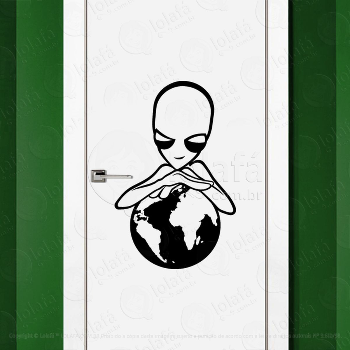 Criadores da Terra Adesivo Alienígena de Parede para Quarto, Porta e Vidro Mod:233