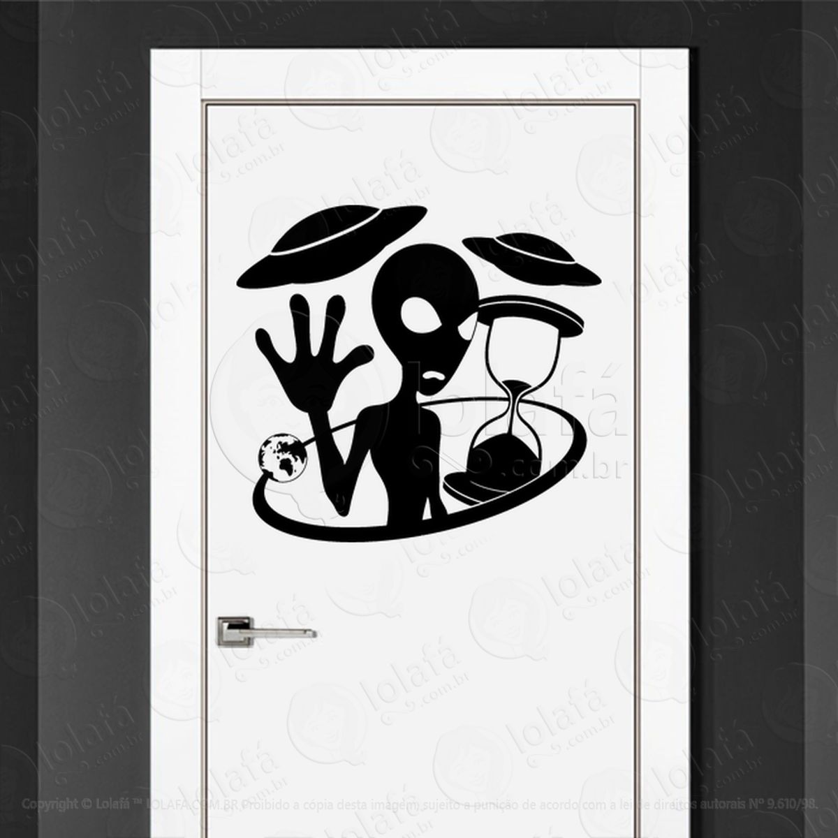 Alien Interdimensional Adesivo Alienígena de Parede para Quarto, Porta e Vidro Mod:236