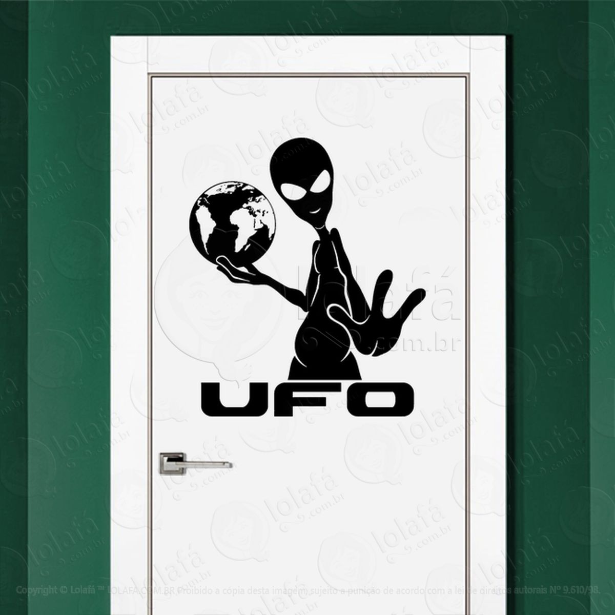 Criadores da Terra Adesivo Alienígena de Parede para Quarto, Porta e Vidro Mod:237