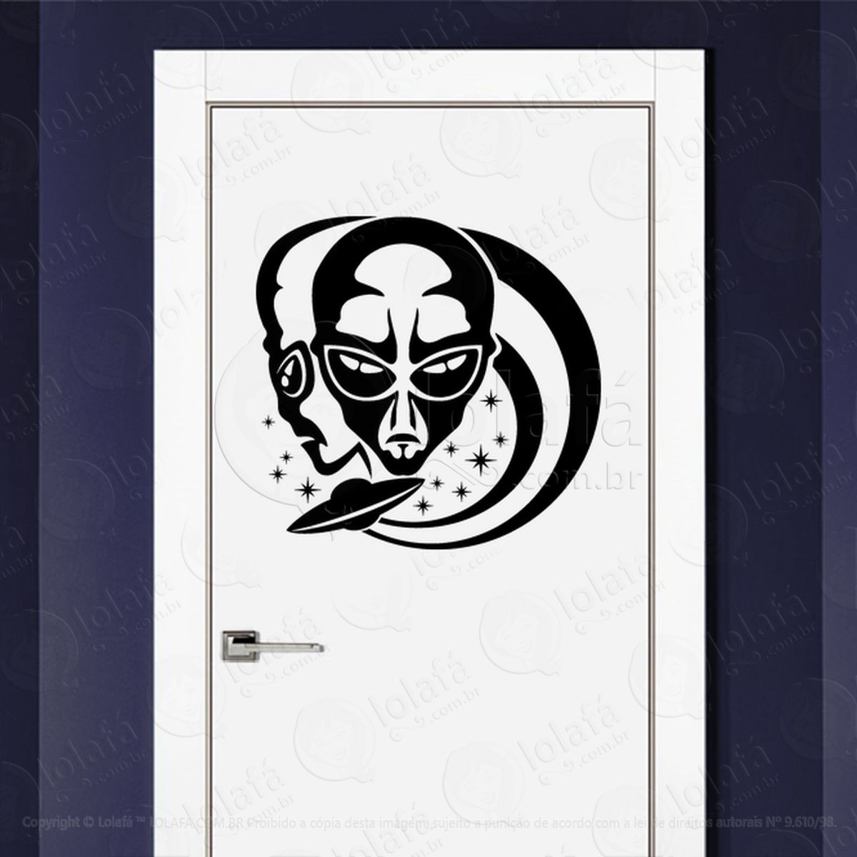 Aliens sem Limites Adesivo Alienígena de Parede para Quarto, Porta e Vidro Mod:239