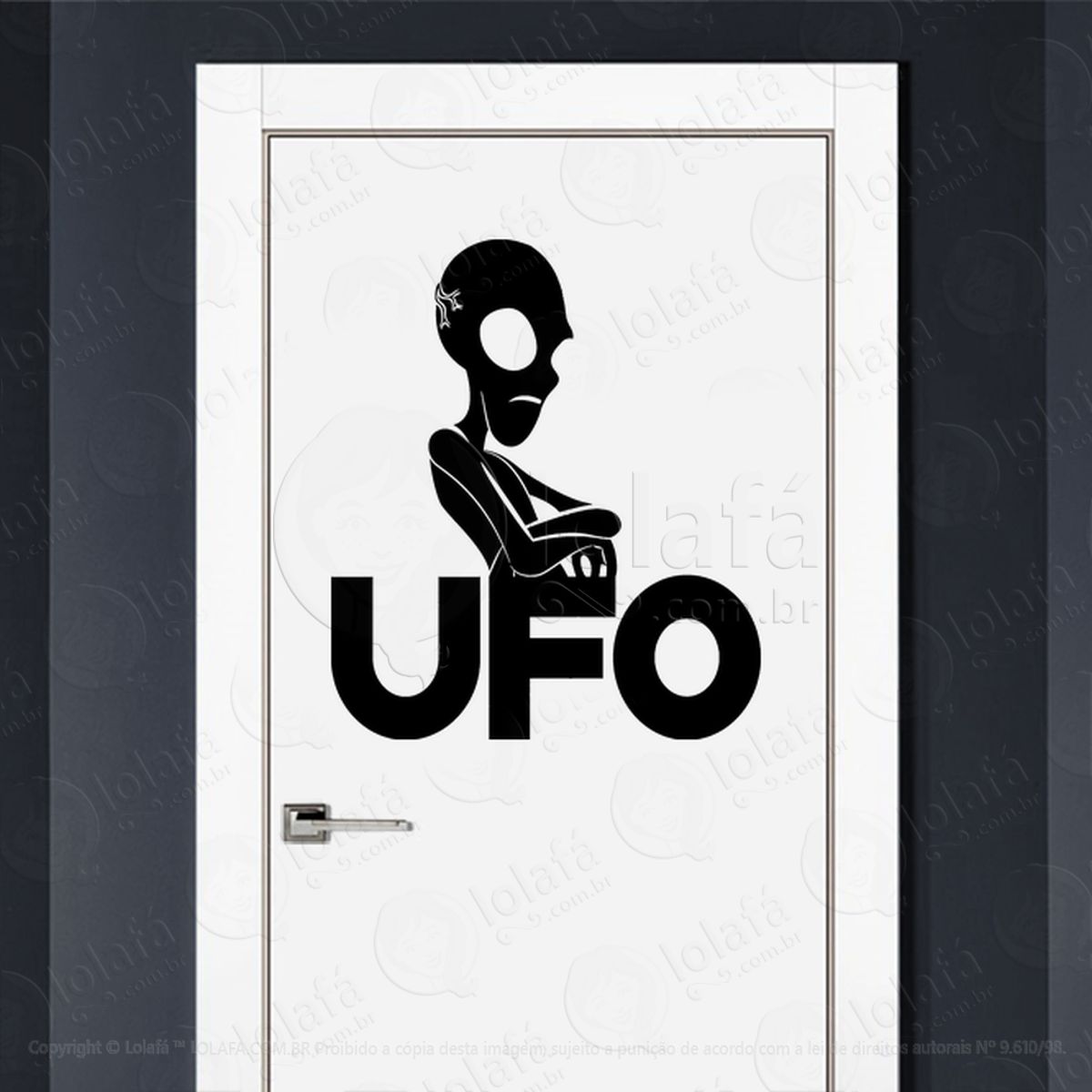 Alien Comando UFO Adesivo Alienígena de Parede para Quarto, Porta e Vidro Mod:240